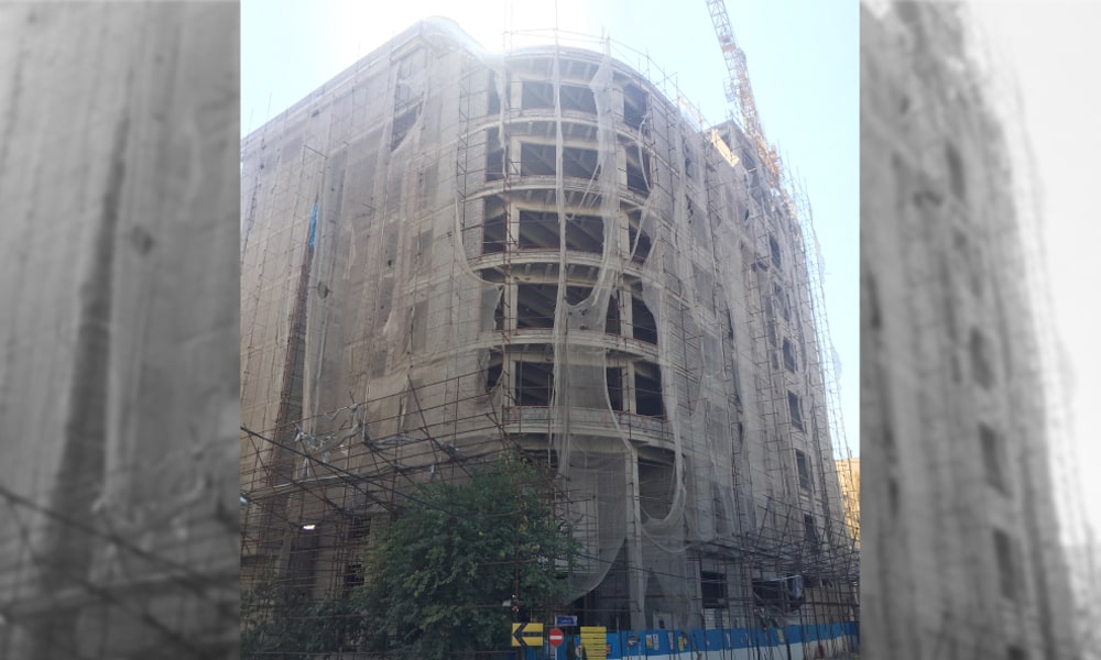 The construction of the building project of the Central Lawyers Association located in Saadat Abad